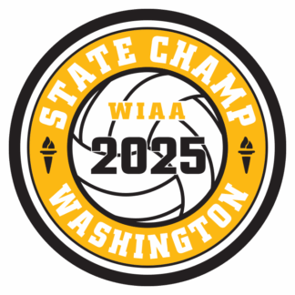 CHAMP PATCH - WIAA 2025 State Volleyball - Gold/Black