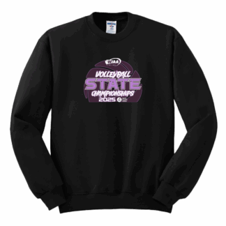 Crewneck Sweatshirt - WIAA 2025 State Volleyball - Black