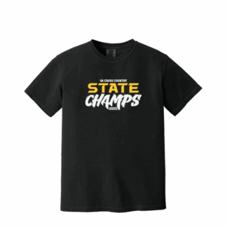 State Champs Comfort Colors Short Sleeve Tee - WIAA 2025 State Cross Country - Black