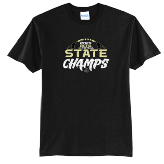 1A CHAMPS Royal - Short Sleeve Tee - WIAA 2025 State Football - Black