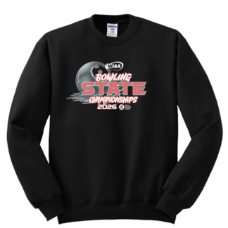 Crewneck – WIAA 2026 State Bowling - Black