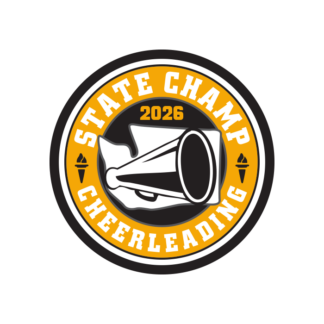 CHAMP PATCH - WIAA 2026 State Cheerleading - Gold/Black